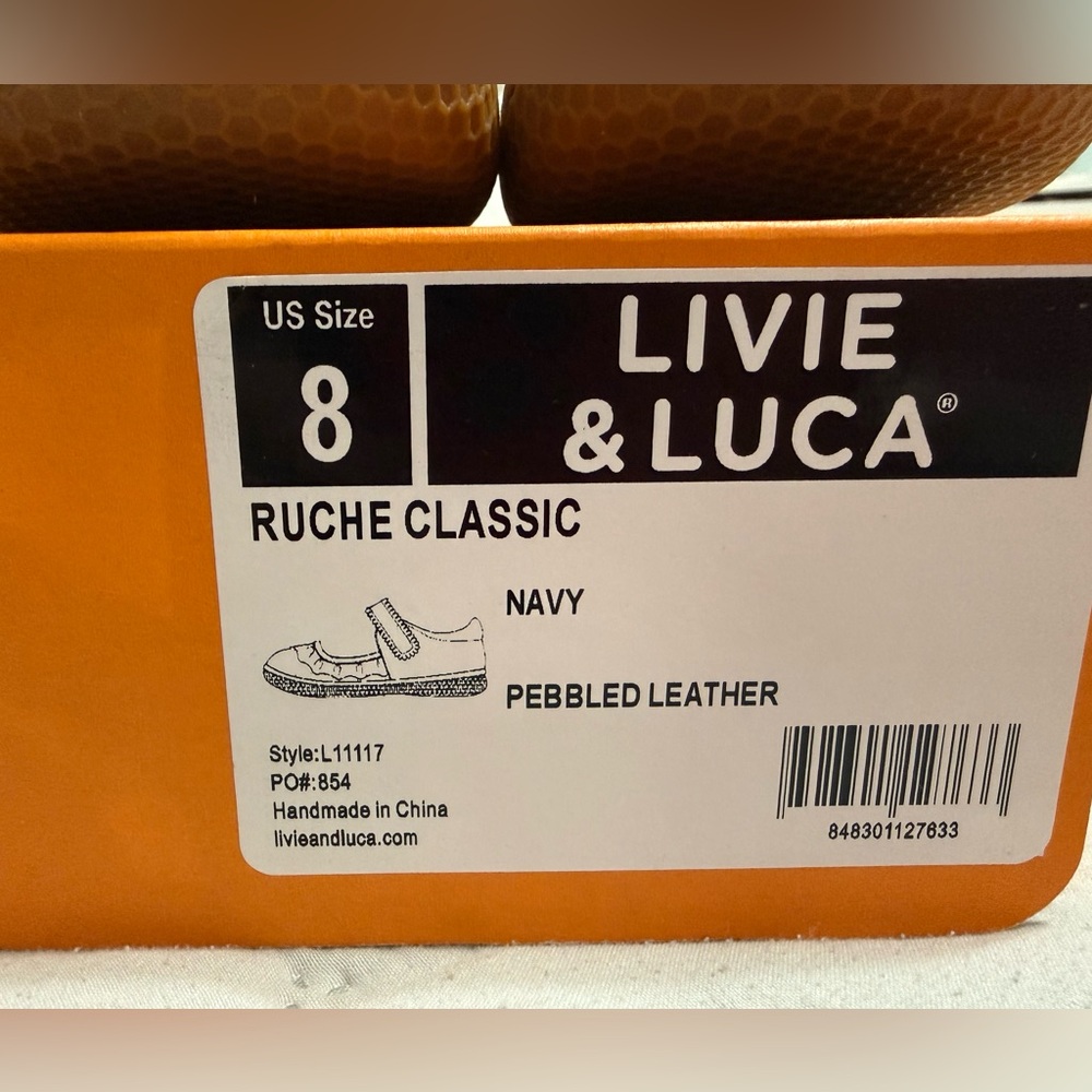NIB -- Livie & Luca Ruche Classic Navy Shoes - Picture 6 of 6